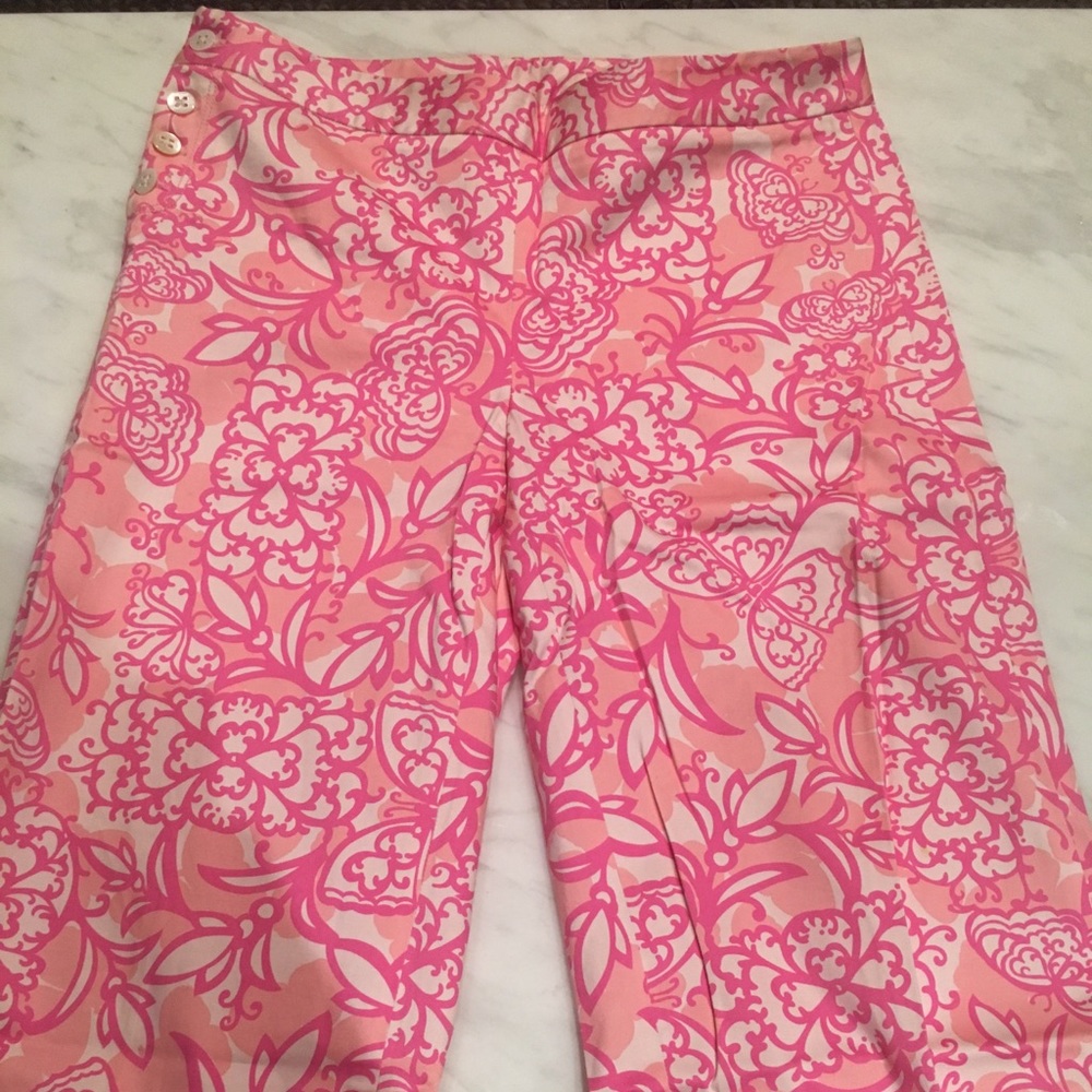 Lilly Pulitzer wide legged pants, cuffed bottoms